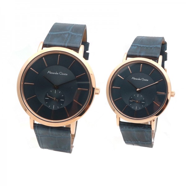 Alexandre Christie AC 8575 Rosegold Blue Couple